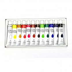 12 TUBES DE PEINTURE GOUACHE 12ML