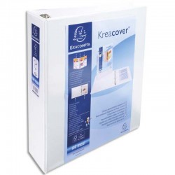 Classeur A4+ Kreacover® personnalisable blanc 4 anneaux en D ø60mm dos de 86 mm. 550 feuilles.