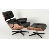 Fauteuil Replica Eames Lounge Chair + Ottoman - Black Leather Walnut Frame