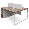 Open Space 160cm Walnut Office Desk With Privacy Screen (cf)