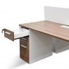 Open Space 160cm Walnut Office Desk With Privacy Screen (cf)