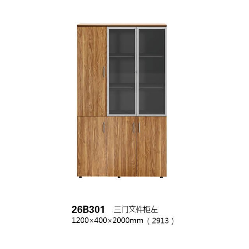 Armoire en Bois 3 Battants Semi-vitrée 26B301