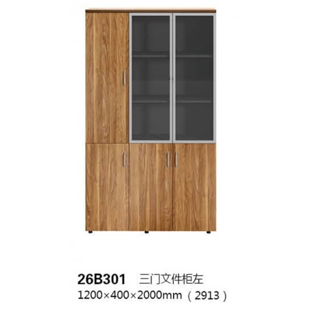 Armoire en Bois 3 Battants Semi-vitrée 26B301