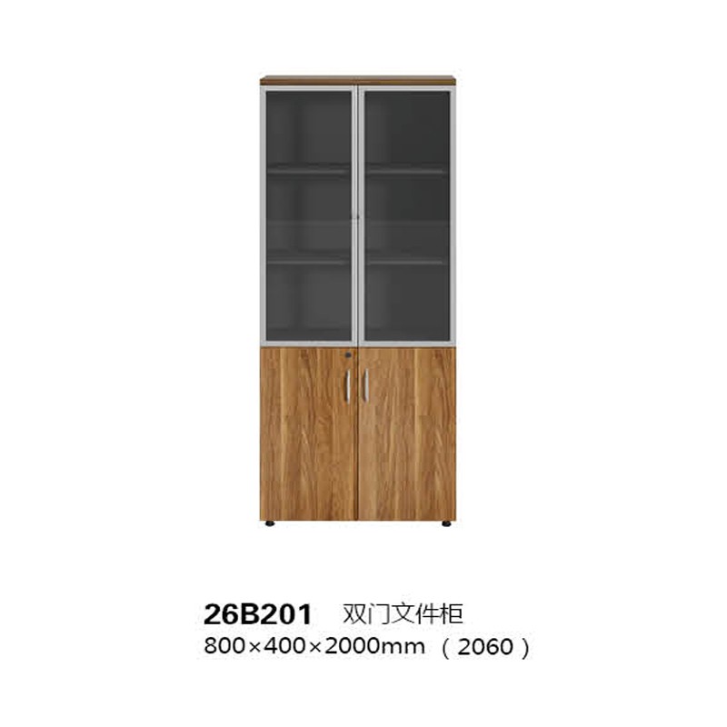 Armoire en Bois 2 Battants Semi-vitrée 26B201