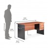 Bureau Simple avec Caisson Mobile 1m40