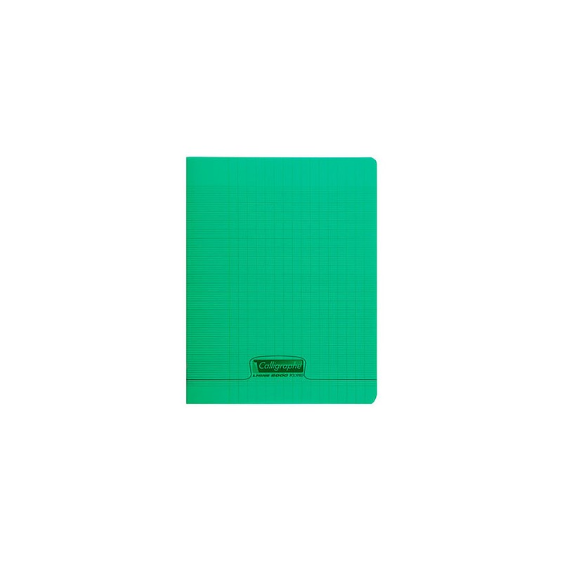 Calligraphe 8000 Polypro Cahier 96 pages 17 x 22 cm seyes grands carreaux Vert