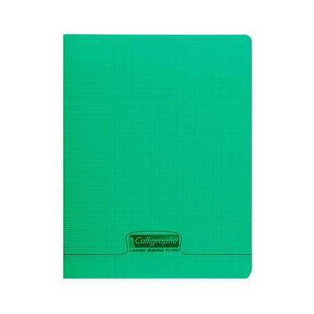 Calligraphe 8000 Polypro Cahier 96 pages 17 x 22 cm seyes grands carreaux Vert