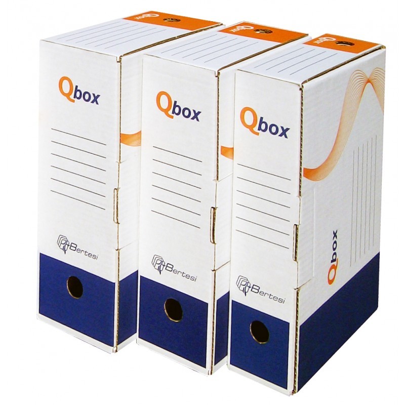 BOITE DE CLASSEMENT EN CARTON QBOX DOS 100 MM / BLANC