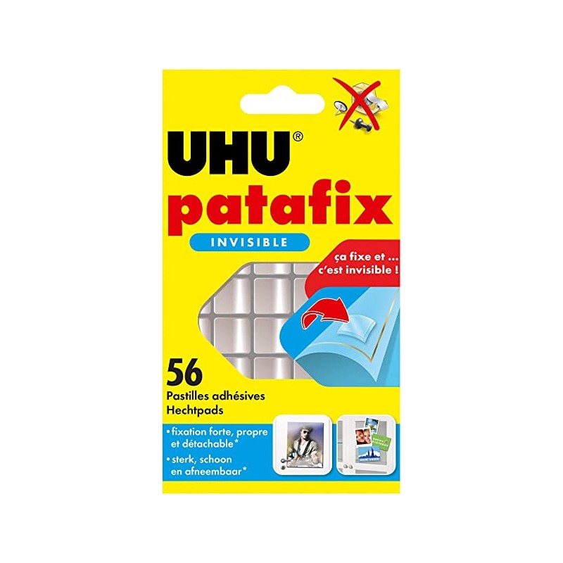 PATTE DE FIXATION UHU PATAFIX INVISIBLE 56P